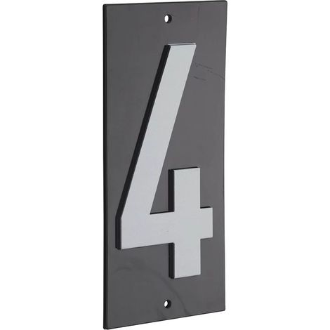 THIRARD - Plaque de signalisation 4, marquage blanc sur fond noir, panneau ABS à visser, 56x120mm - THIRARD (1/2)