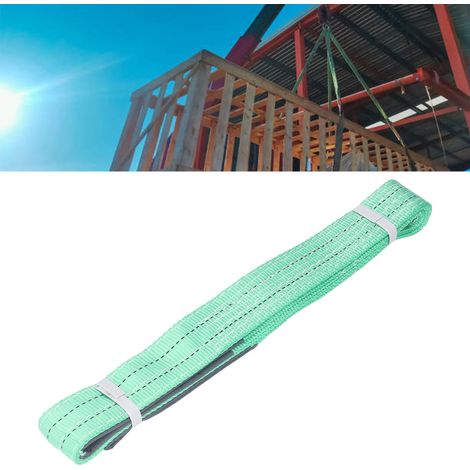 Élingue de levage plate en polyester à double boucle verte 2T 2M pour grues industrielles (1/5)