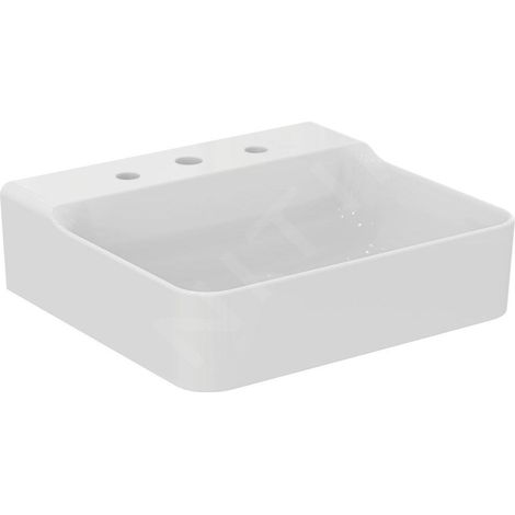 Ideal Standard Conca Ceram - Lavabo 500x450 mm, sans trop-plein, 3 trous pour robinet, blanc T378601 (1/5)