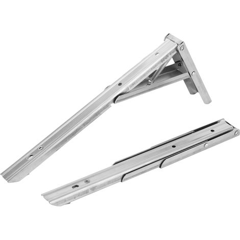 1 paire de supports muraux pliables pour étagère, cloison ou banc, en acier inoxydable de 30,5 cm (12 po). (1/5)