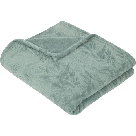 Plaid flanelle Bleu givré motif en relief 125 x 150 cm - Atmosphera (1/5)