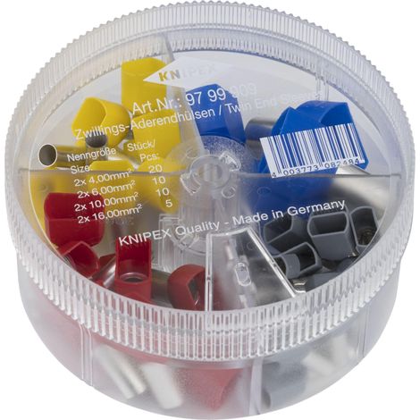 KNIPEX 97 99 909 Scatole assortimento con terminali a bussola preisolati 4 pezzi
