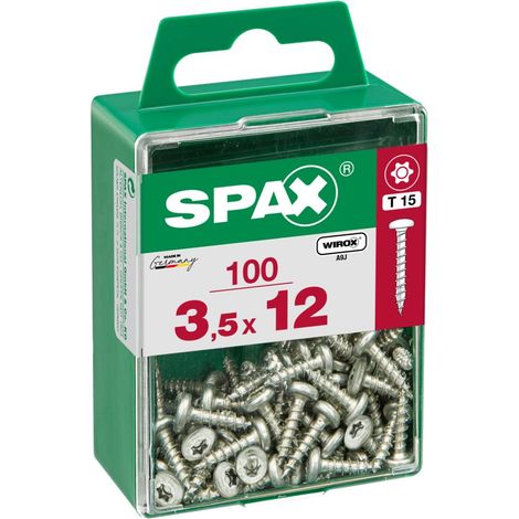 Juego de 100 tornillos SPAX Torx de acero con cabeza redonda, diámetro 3,5 mm x largo 12 mm SPAX (1/5)