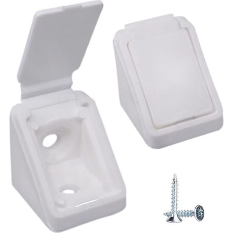 Lot de 100 équerres d'étagère blanches - 20 x 20 mm - Joints d'angle en plastique à 90 degrés - Angle droit - Vis incluses (blanc) (1/5)