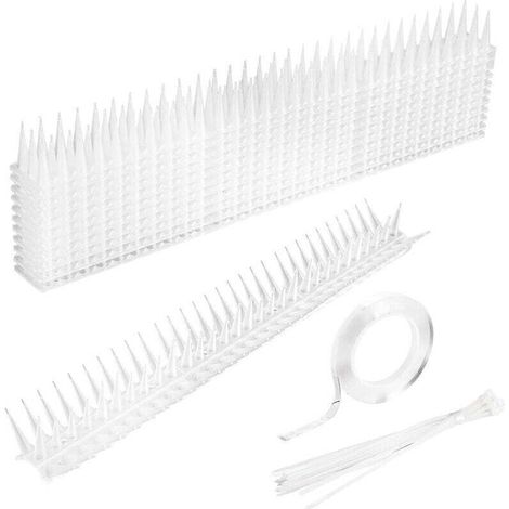 Pics anti-oiseaux 5m – 12 pointes en acier inoxydable – Système de protection pour pigeons, moineaux et corbeaux – Installation facile (1/3)