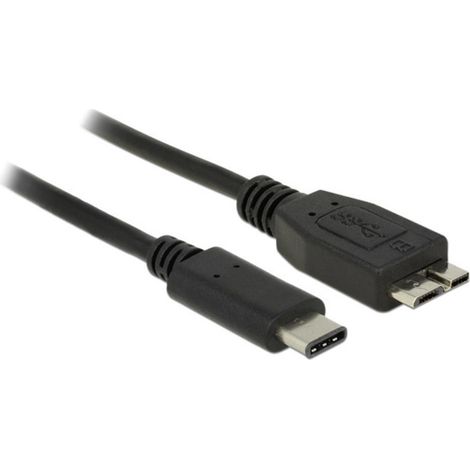 Delock USB-Kabel USB 3.2 Gen1 USB-C® Stecker, USB-Micro-B 3.0 Stecker 0.50 m Schwarz 83676 (1/2)