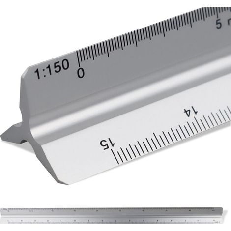 Équerre d'Architecte Graduée 30cm, Outil de Mesure pour Plans et Dessins Techniques (1/4)