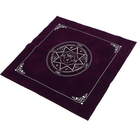 Nappe de table violette floquée pour jeu de tarot (1/5)
