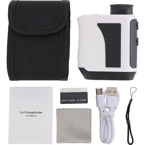 Télémètre golf avec commutateur pente – Verrouillage drapeau 1000m/1093yd laser 6,5X grossissement vibration rechargeable magnétique IP54 blanc (1/5)
