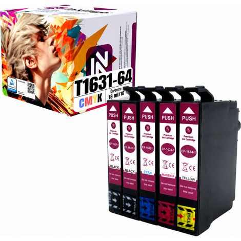 Inkdigo T1631-T1634 Tinte kompatibel mit Epson WorkForce WF-2010W WF-2630WF TÜV-zertifiziert (1/5)