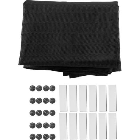 Mosquitera de 35,4 x 82,7 pulgadas, cortina de malla con cinta adhesiva y tachuelas, mosquitera para dormitorio, habitación infantil, patio, balcón (negra)