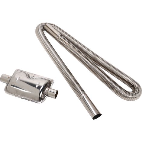 Tuyau d'échappement pour chauffage de stationnement avec silencieux, réservoir carburant acier inoxydable, tuyau gazole ventilation, diamètre intérieur 2,5 cm, longueur 120 cm (1/5)