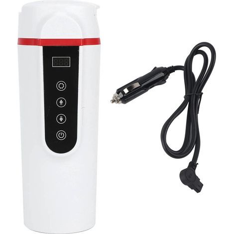 Taza calefactora para coche, taza de agua eléctrica, mini hervidor eléctrico de viaje, taza de agua para camión con control de temperatura LCD para coche o camión. (1/5)
