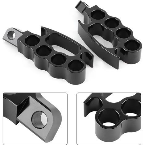 2 repose-pieds de moto en aluminium Flying Knuckle Control, compatibles avec XL 883 1200 (1/5)