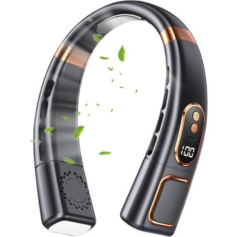 Ventilatore da collo che soffia aria fresca,Dispositivo di raffreddamento ricaricabile tramite USB,passeggiate e auto (1/2)