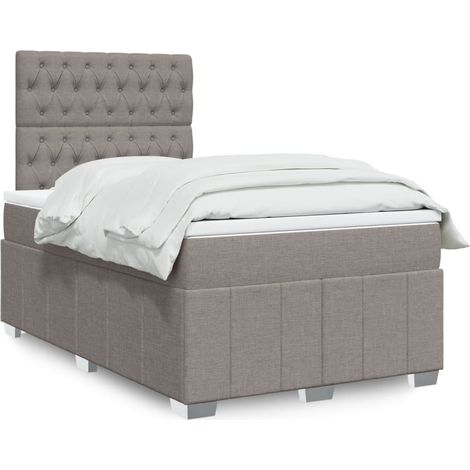 Boxspringbett mit Matratze Taupe 120x200 cm Stoff (1/5)