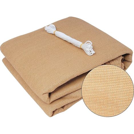 Vela tenda ombreggiante parasole in ecrù resistente antiuv con corde multimisure – QUADRATA m 3x3 (1/5)