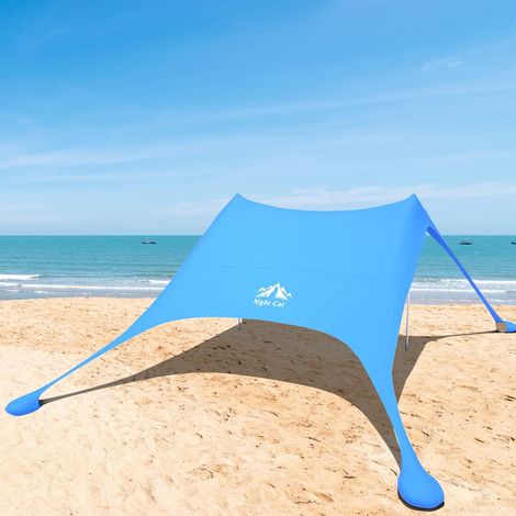 Night Cat Strandzelt Lycra Schatten Zelt Strandmuschel Sonnensegel Sun Shelter UV-Schutz UPF 50+ mit Sandsack Anker für Strand Picknick Angeln Camping (1/4)