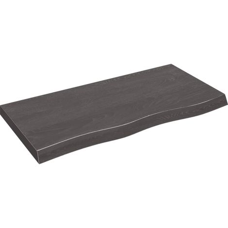 Dessus de table gris foncé bois chêne massif traité (1/5)