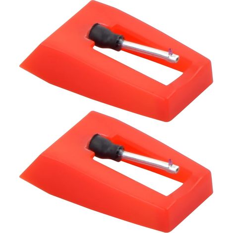 Set di 2 aghi di ricambio per giradischi, stilo diamantato, testina di riproduzione di ricambio per giradischi, fonografo (1/5)