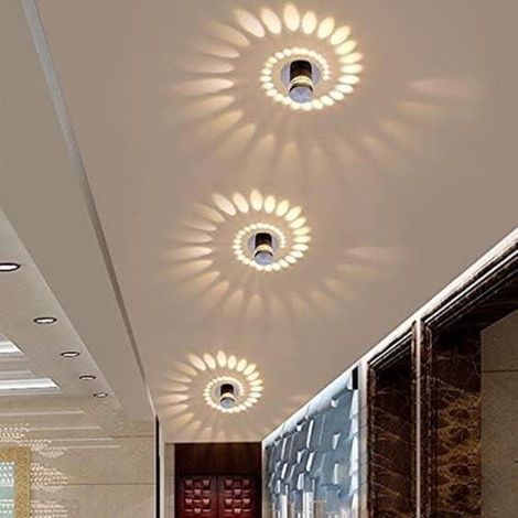 3-W-LED-Einbauleuchte mit integriertem LED-Downlight, Deckenstrahler, runde Wandleuchte Ø 5,5 cm, Aluminium (1/5)