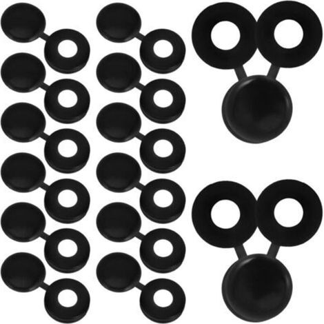 Cache-Vis à Charnière Plastique Noir M4 pour Meubles Bouchons de Protection Intégrés pour Vis Diamètre 4 MM Intérieur 10 MM Lot de 500 Pièces pour Armoires et Étagères (1/5)