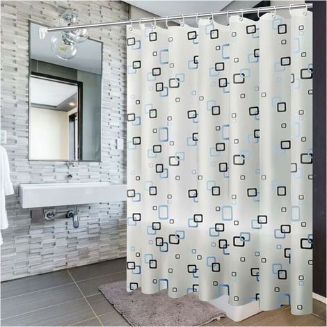 Shower curtain 200x200cm, shower curtain insert with hooks and loops, mildew-resistant, antibacterial, waterproof, and washable, suitable for bathrooms. YMYNY (1/4)