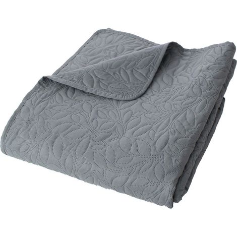 Couvre-lit en Microfibre "Rosa" 220x240cm Gris