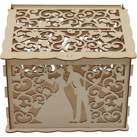 Boîte en bois creuse - JM - DIY - Personnalisable - Marron - Rectangulaire (1/4)
