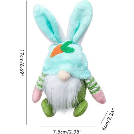 Osterdekoration: Wichtelpuppe, Plüsch-Osterhase, handgefertigter Plüschelf, gesichtslose Zwergenpuppe, Ornament für Zuhause oder Büro (1/5)