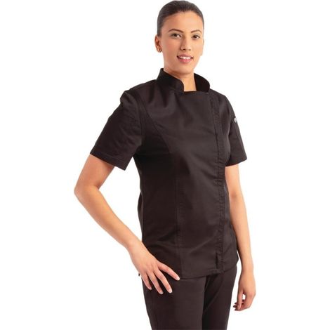 Veste de cuisine femme zippée légère Springfield Chef Works noire S