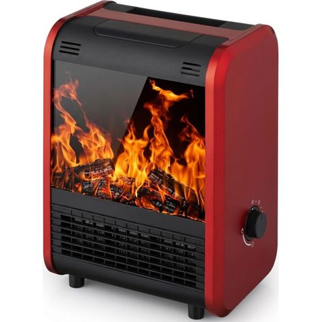 Caminetto elettrico con effetto fiamma 750-1500 W 30x22x40 cm Caminetto decorativo con piacevole calore (1/5)