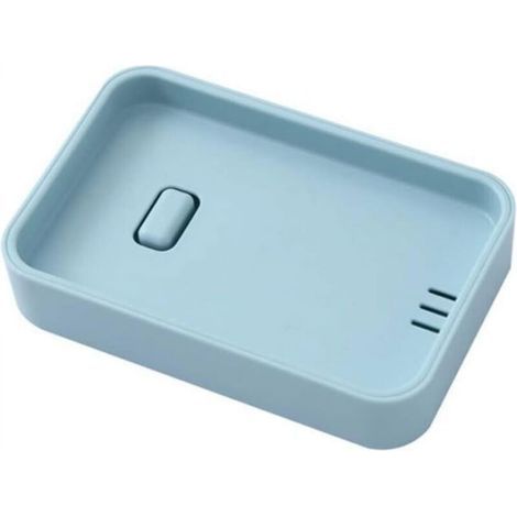 Récipient à Savon Boîte à Savon en Plastique, Porte-Savon carré pour Salle de Bain, boîte à Savon drainable à Double Couche (Color : Blue) (1/4)