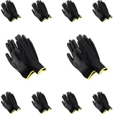 10 Paires Gants Travail Polyuréthane Paume (1/5)