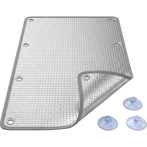 Aluminium-Wärmedämmfolie 60 x 100 cm, dicke Fensterfolie, wärme- und kälteabweisend, vollständig verdunkelnd, Sonnenschutz mit Saugnäpfen für Schlafzimmer, Badezimmer, Dach, Veranden (1/3)