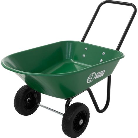 ECD Germany Carriola da Giardino Ribaltabile Capacità 78 L, Capacità di Carico 100 kg, Carrello a Spinta Multiuso per Lavori Edili e Domestici, Resistente Telaio in Acciaio e Vasca in PP 2 Ruote in PU