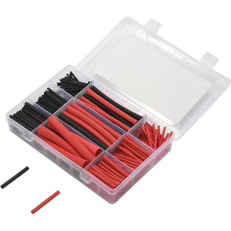 Kit 270 pièces gaine thermorétractable double couche, rapport 3:1, noir et rouge, tube isolant électrique (1/5)