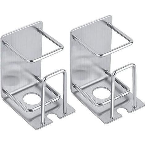 Lot de 2 Brosse à Dents Support Mural adhésif Acier Inoxydable Porte-gobelet pour Salle de Bain (1/5)