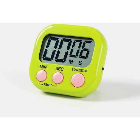 Minuteur de cuisine magnétique avec grand écran LCD, minuteur pour la cuisine, les études, alarme sonore et compte à rebours.