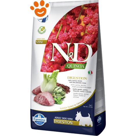 Farmina Dog N&D Quinoa Digestion Adult Mini Agnello - Farmina Dog N&D Quinoa Digestion Adult Mini Agnello - Sacco Da 800 Gr