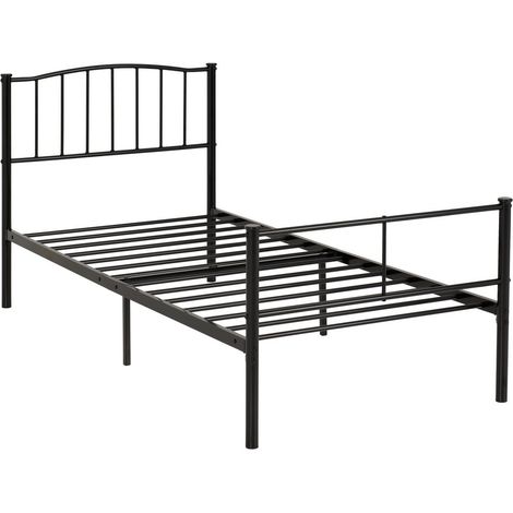 Newton 3 Feet Bed Frame - Metal - L202 x W96.5 x H94.5 cm - Black