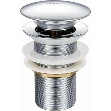 Bonde de douche et lavabo Pop-up sans Trop-Plein en Laiton Chromé G 1-1/4, Équipée d'un Système d'Ouverture et de Fermeture Facile à Bouton-Poussoir. (1/4)