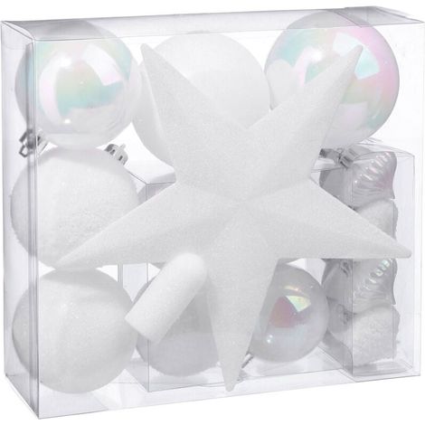 Kit de décoration pour sapin de Noël Blanc 20 cm (1/2)