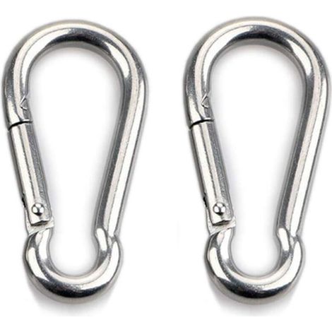 SABIR 2pcs Mousqueton de Fixation pour Charges Lourdes, Sports, Chiens de Serrure, Hamac Balançoire, en Acier Inoxydable 304, 8mm Épaisseur (1/5)