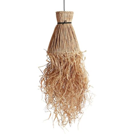 Suspension Boho Chic en Fibre Naturelle - Beige naturel effet feuillage bohème (1/5)