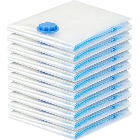 Set mit 10 Vakuum-Aufbewahrungsbeuteln für Kleidung - Wiederverwendbare Vakuum-Aufbewahrungsbeutel - Wasserdichte und kompakte Reisebeutel (30 x 40 cm) (1/4)