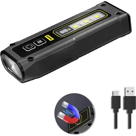 Mini lampe torche de camping magnétique LED, lampe porte-clés multifonctionnelle à LED COB (1/5)