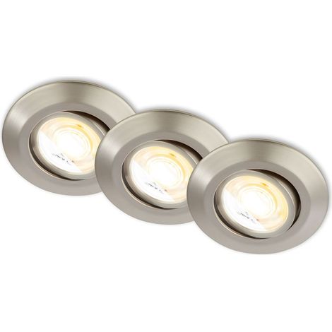 3er Set LED Einbaustrahler 230V LED Einbauleuchten Spots schwenkbar CTS Ra90