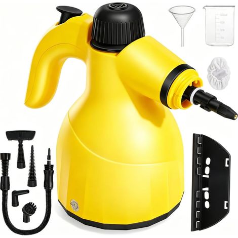 Nettoyeur vapeur portatif, nettoyeur vapeur portable de 450 ml, équipé de 6 accessoires de nettoyage multifonctionnels, haute température de 110 °C. (1/5)