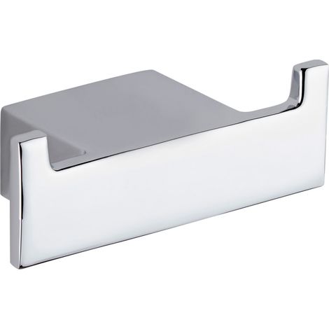 Milano Arvo Wall Mounted Square Bathroom Towel Robe Hook - Chrome